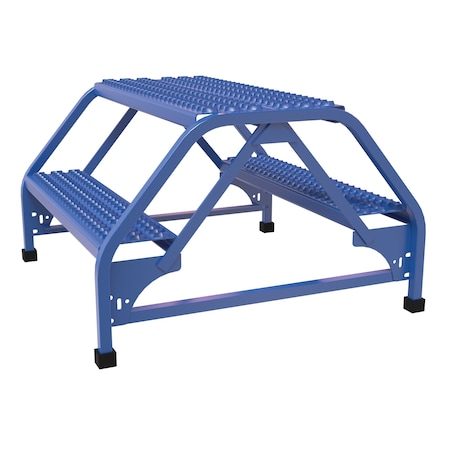 Vestil 1.67 ft Grip Strut Steel Stepladder LAD-DD-32-2-G